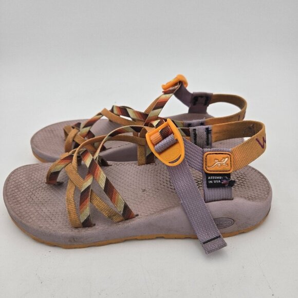 Chaco Women’s ZCloud X2 Puzzle Poppy Sandal Size 10 Walk In Love Purple Orange - Picture 2 of 7